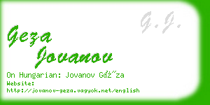 geza jovanov business card